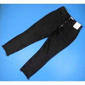 Abercrombie & Fitch The Skinny High Rise Black Jeans Frayed Size 29 8R 8 R